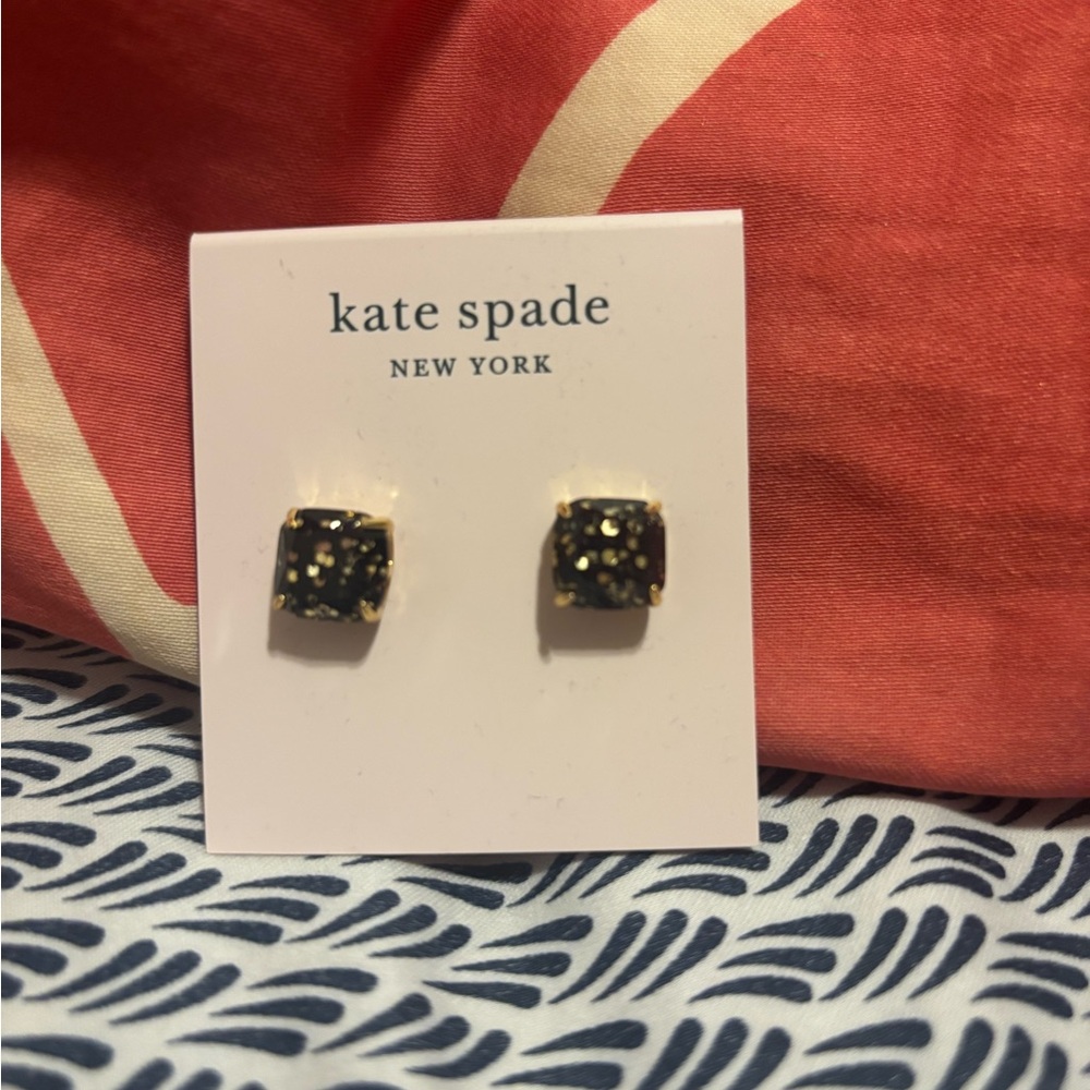 Kate Spade Gold and White Stud Earrings
